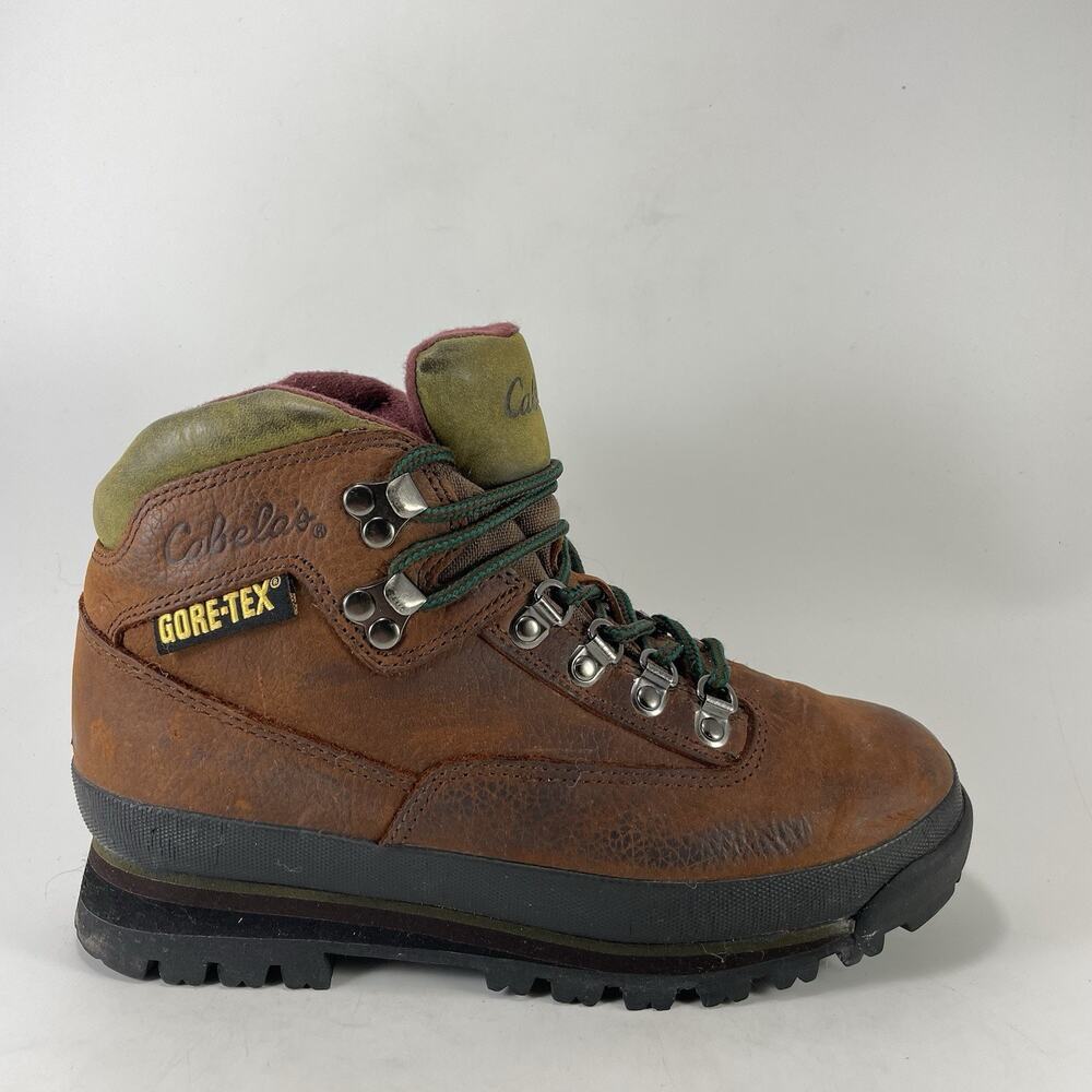 Cabela's Rimrock Boots Womens Size 6.5 B Brown Leather Gore-Tex Hiking 81-1473